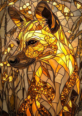 Stained Glass African Wild Dog