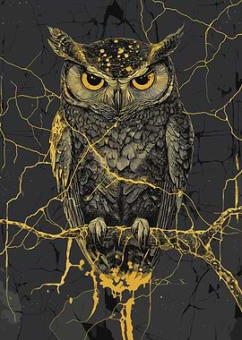 Golden Owl Art