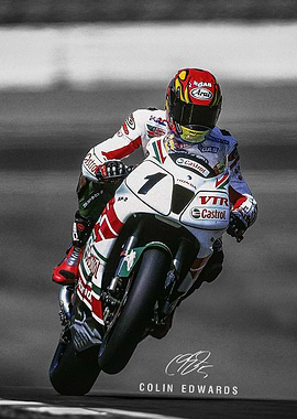 Colin Edwards Motorcycle Poster
