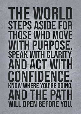 Purpose, Clarity, Confidence