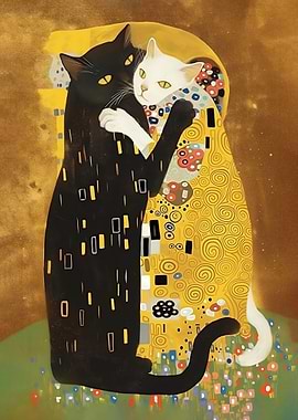Cat Kiss - Klimt Style