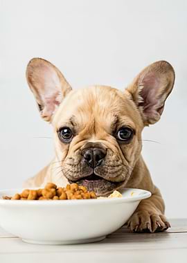 French Bulldog Puppy Eating