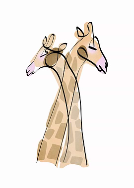 Giraffe Line Art