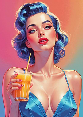Pin-up with Orange Juice