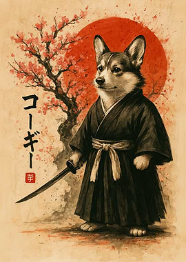 Corgi Samurai
