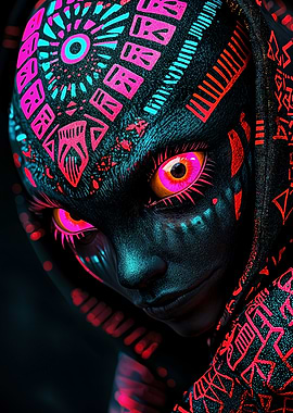 Neon Tribal Face