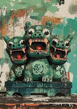 Three Guardian Fodog Art