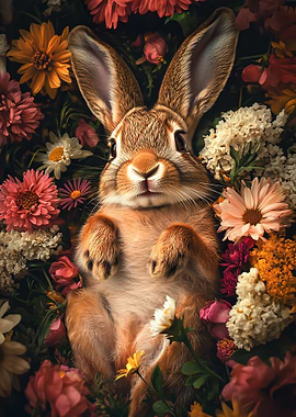 Bunny in Flowers