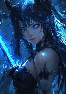 Blue-Eyed Anime Warrior