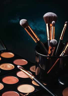 Makeup Brushes and Palette