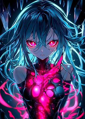 Anime Girl with Glowing Suit