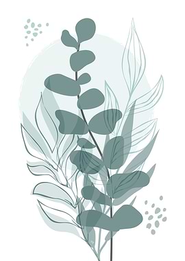 Modern green Eucalyptus Two