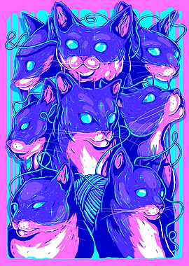 Psychedelic Cat Art