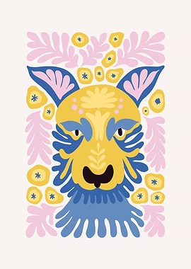 Folk Art Dog Portrait