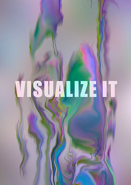 'Visualize It' Beautiful Pastel Handmade Digital Abstract Paint Art