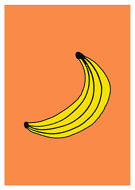 Yellow Banana on Orange