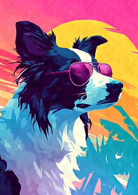 80s Retro Border Collie