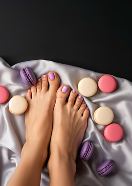 Feet with Macarons