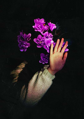 Blooming in Stillness: Symbolic Surreal Art with Flowers and Mystery