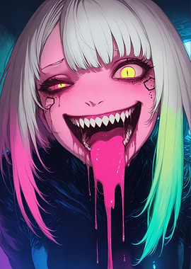 Anime Girl with Dripping Tongue