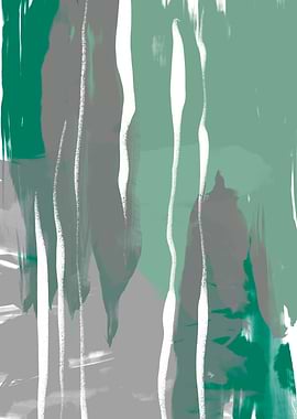 Abstract Green and Grey Painting