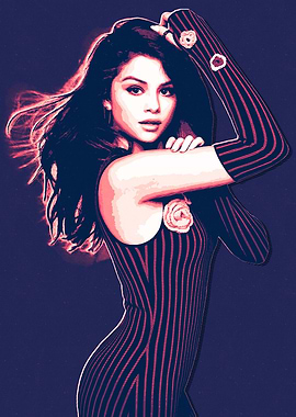 Selena Gomez Pop Art Portrait