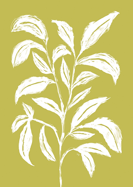 Lime White Leafy Branch