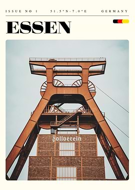 Essen Germany Travel Art Poster