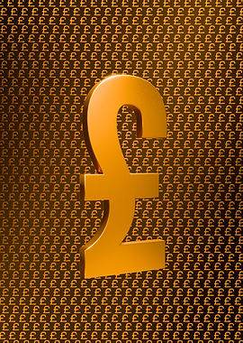 Golden British Pound Symbol