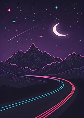 Neon Night Road