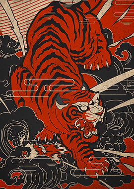 Japanese Tiger Art Print