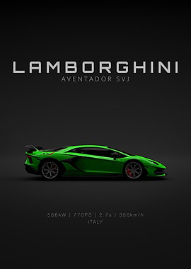 Lamborghini Aventador SVJ - Green Specs