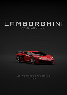 Lamborghini Aventador SVJ - Red Front Specs