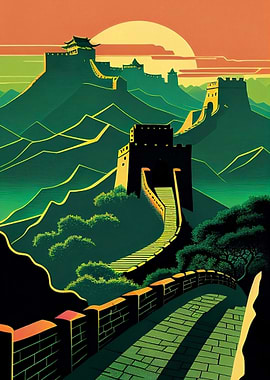 Great Wall of China Sunset