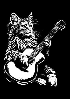 Cat Playing Guitar