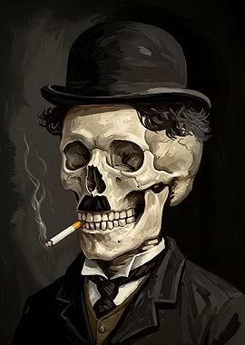Chaplin Skeleton in Bowler Hat