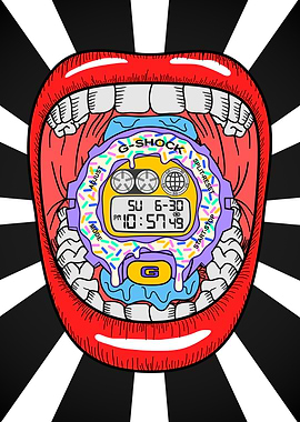 G-Shock Watch Vintage Illustration