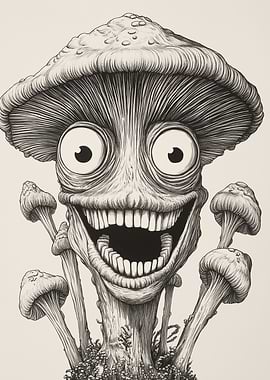 Smiling Mushroom Creature
