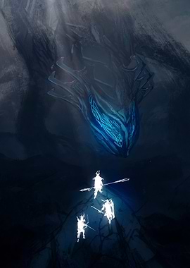 Silhouettes Facing Giant