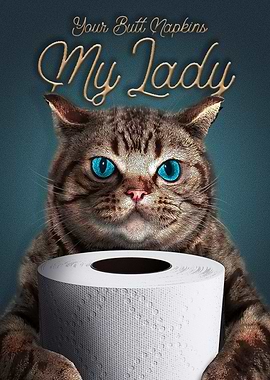 Funny Cat Bathroom Art