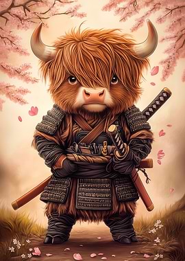 Highland Cow Samurai