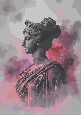 Venus Greek Statue in Pink Haze