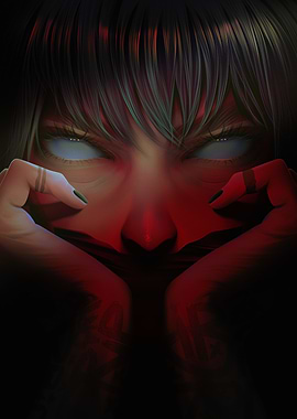 Scary Girl with White Eyes