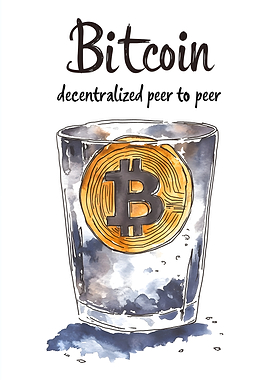 Bitcoin Watercolor Art