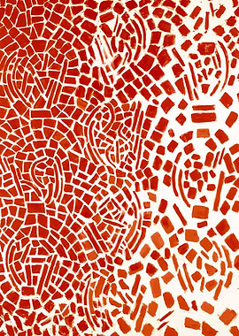 Abstract Red Mosaic Pattern