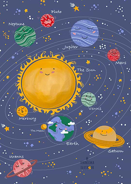 Cute Solar System Illustration