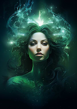 Mystical Green Lady