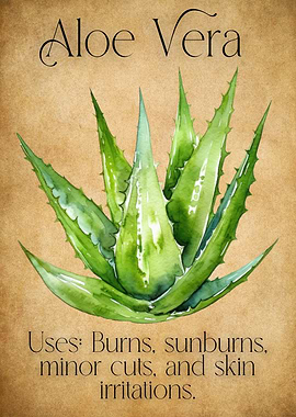 Apothecary's Journal - Aloe Vera Watercolour Illustration