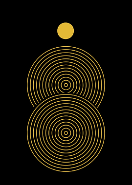 Golden Circle Abstract Art