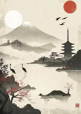 Japanese Mountain Landscape